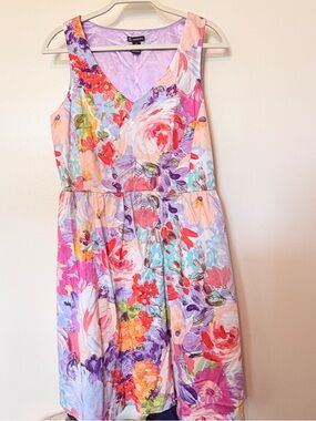 new directions Lavender Floral V-Neck Midi Dress